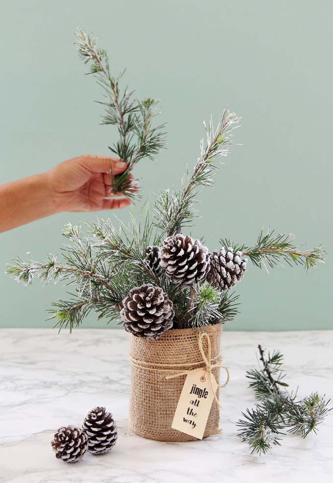 Snowy Tree Winter & Christmas DIY Table Decoration {in 20 Minutes!} - A  Piece Of Rainbow